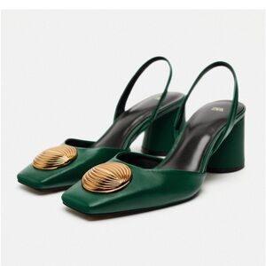 ZARA Embellished Sling back sandals, brand new